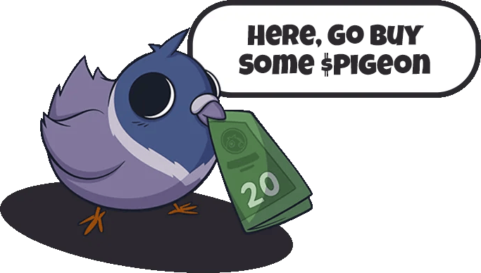 Pigeon Holding Money